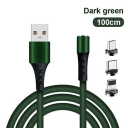 Câble De Charge Magnétique - 3 En 1-Vert