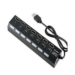 Multi-Port USB 7 En 1 Avec Contact + Cle USB 32Gb Offerte  - Blanc