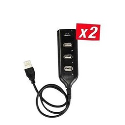2 MultiPorts USB 4 En 1 - Noir
