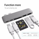 Hub USB 3.1 Type-C Vers Adaptateur 4K Thunderbolt 3 Hub USB C Avec Hub 3.0 TF SD Reader Slot PD Pour MacBook Pro / Air 2021