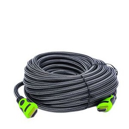 Câble HDMI 20 Mètres Tissés Avec Le Métal En Alliage De Zinc - Noir/Vert