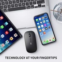 Inphic Souris Sans Fil Rechargeable 500 Mah - Gris