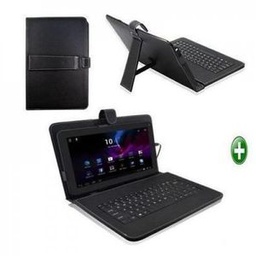 Etui Avec  Clavier Compatible Tablette 7" + Ecouteur Offert