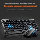 AE Clavier USB Sans Fil + 2.4GHz 1000 / 1600DPI - Noir