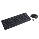 Mini Clavier  AZERTY Sans Fil + Souris Optique Sans Fil - Noir
