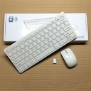 Mini Clavier AZERTY Sans Fil + Souris Optique Sans Fil - Blanc