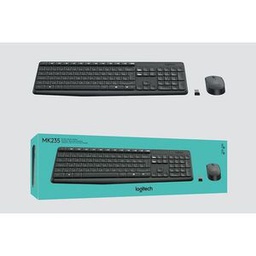 Logitech Clavier Logitech MK235  Azerty Sans Fil + Souris Sans Fil HP - Noir