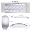 Mini Clavier AZERTY  Et Souris Combinés Sans Fil - Blanc