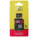 E&Z Carte Mémoire Microsdhc De 16 Go Avec Adaptateur Sd - Noir