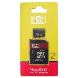 E&amp;Z Carte Mémoire Microsdhc De 2 Go Avec Adaptateur Sd - Noir