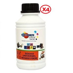 Recharge D'Encre Liquide Photobrite -  Kit De 3X500ml - Noir