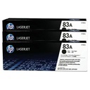 Hp 83A - Pack De 3 Toners Laserjet - CF283A - 4500 Pages - Noir