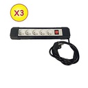 Injelec Pack De 3 Multiprises Parafoudre 5 Prises Avec Protection Contre Le S Surchages - Cordon 1,5m