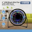 Venti Mini Ventilateur USB 4" Avec Horloge LED