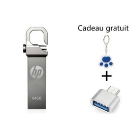 Hp Clé USB - 32G + Adaptateur OTG + Porte-clés - Argent