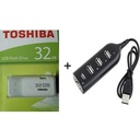 Clé USB 2.0 - 32Go - Blanc + Port Usb