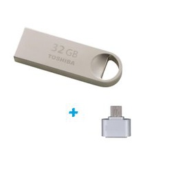 Toshiba Clé USB Métallique U401 16 Go USB 2.0 + 1 Adaptateur USB-OTG Offert
