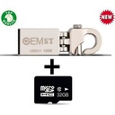 Usb Clé USB 16Gb Type Porte-clé  +une Carte Mémoire 32Gb Avec 1 Mois De Garantie
