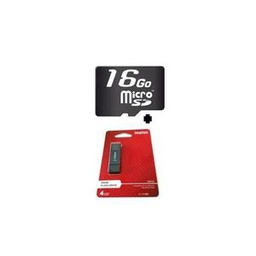 Imation Clé USB 4G + Carte Mémoire 16G - Noir