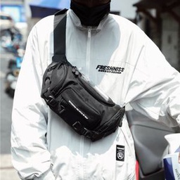 Sac Messager Pour Hommes Sac De Poitrine - Style De Rue Hip-hop - Noir