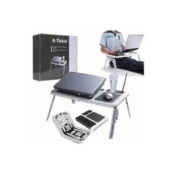 E-table Support Pliable Et Portable D'ordinateur Avec 2 Ventilateurs De Refroidissement