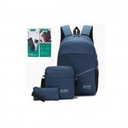 Sac A Dos à Port Usb + Sac A Bandoulière + Pochette + Power Bank De 20000 Mah