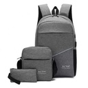 Sac A Dos - Rangement D'ordinateur 15 à 17 Pouces - Port USB - Noir/Gris