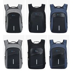 Sac A Dos - Rangement D'ordinateur 15 à 17 Pouces - Port USB - Noir/Gris