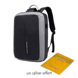Sac à Dos Intelligent Avec USB Port - 1 Cahier Offert