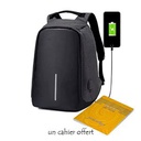 Sac à Dos Intelligent Avec USB Port - 1 Cahier Offert