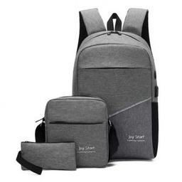 Sac A Dos - Rangement D'ordinateur 15 à 17 Pouces - Port USB - Noir/Gris