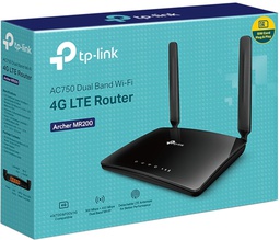 TP-Link Routeur Archer MR200 Dual Band -  LTE 4G - Wi-Fi - AC750 Mbps - Noir