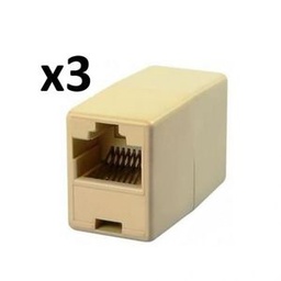 3 Coupleurs RJ45 Femelle/Femelle  - Beige