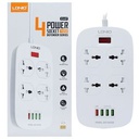 Ldnio Multiprise 4 Prises - 4 Ports Usb Chargeur AutO Parafoudre LDNIO SE 4407