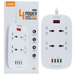 Ldnio Multiprise 4 Prises - 4 Ports Usb Chargeur AutO Parafoudre LDNIO SE 4407