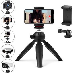 Mini Trépied Multifonction - Rotation 360° - Noir