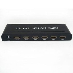 SWITCH HDMI 5 Entrées 1 Sortie 3D Full HD  Avec Télécommande Et Câble D'alimentation