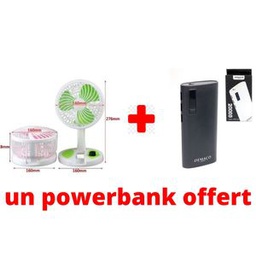 VENTILATEUR PLIANT + Powerbank 20000Mah