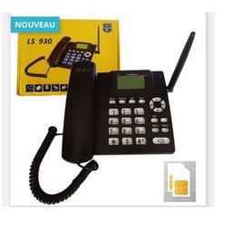 SQ Mobile Téléphone Fixe GSM DUAL SIM - BATTERIE ET RADIO FM -  Carte Mémoire -Noir