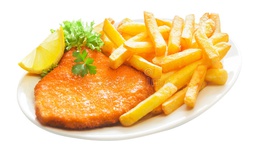 Escalope de poulet pané + frites