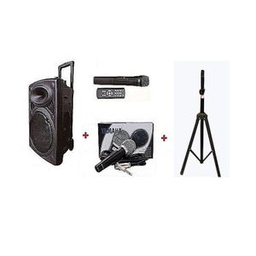 Sono Portable Amplifier +2Micro+1Télécommande+1Chargeur+Pied De Baffe