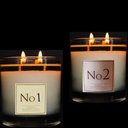 8 Scents 2 Bougies à 2 MÈCHES Parfumée PREMIUM N°1 Et N°2 VANILLE/SOJA-SANTAL