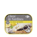 Carrefour Filets De Sardines Citron Basilic - 100g