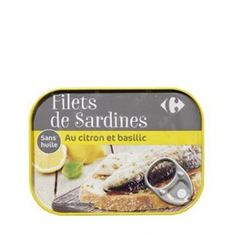 Carrefour Filets De Sardines Citron Basilic - 100g