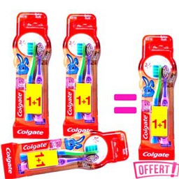 Colgate De 2 à 6 Ans - 3 KITS De 6 BROSSES À DENT Enfant (1+1) = 1 KIT De 2 BROSSES OFFERTES
