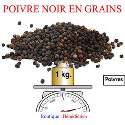 Poivre Noir En Grains - 1Kg - Noir