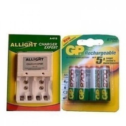 Gp 4 Piles Rechargeable  Avec Un Chargeur