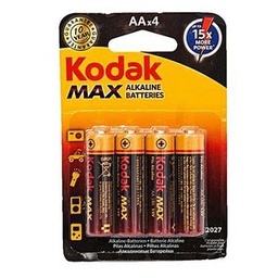 Kodak Piles AA 4 Piles Max Alakaline - Noir/Orange