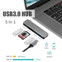 Hub - Hub USB C Avec 3 Lecteurs De Cartes SD / TF USB 3.0 Adaptateur De Type C - 5 En 1 - Gris