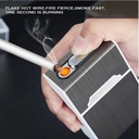 Étui à Cigarettees 2 En 1, Boîte De Chargement USB, Allume-cigaree Coupe-vent Pour Fumer